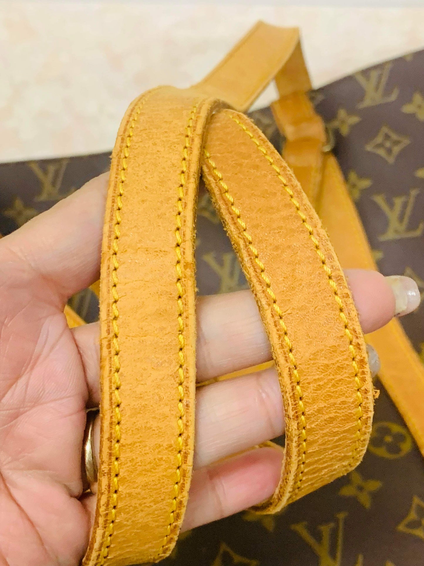 LOUIS VUITTON SAC SHOPPING TOTE BAG WITH POUCH