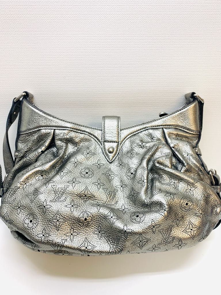 LOUIS VUITTON Silver Monogram Mahina Leather
