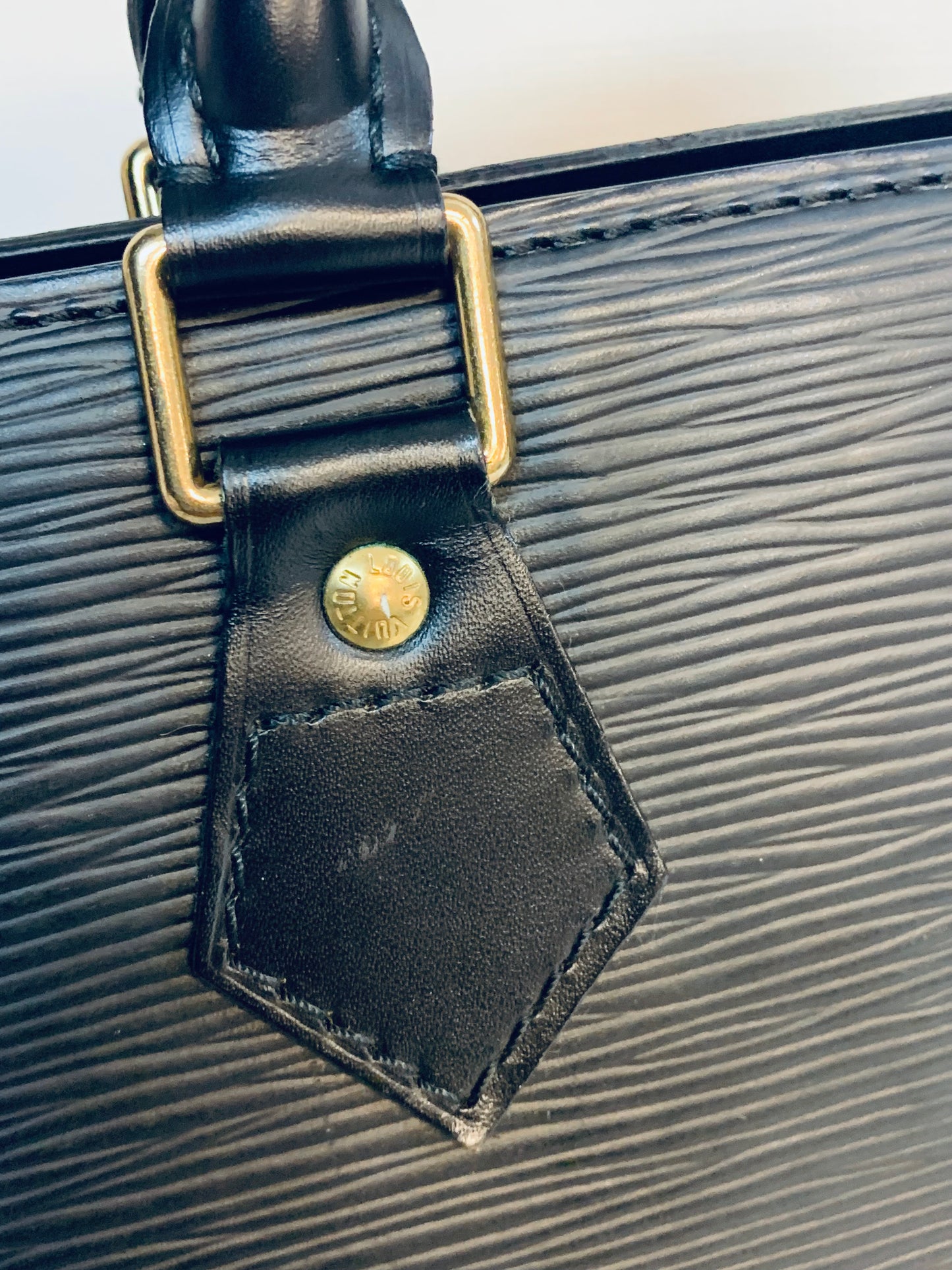 LOUIS VUITTON Black Epi Leather Sac Triangle Bag