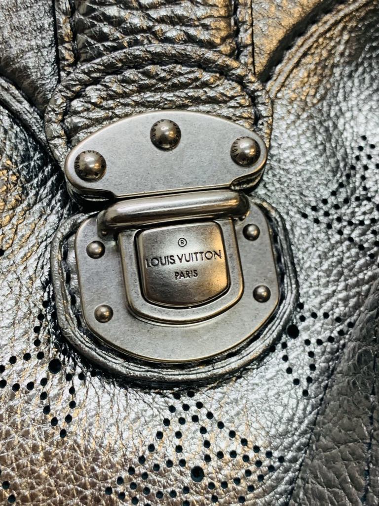 LOUIS VUITTON Silver Monogram Mahina Leather
