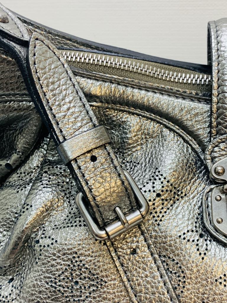 LOUIS VUITTON Silver Monogram Mahina Leather