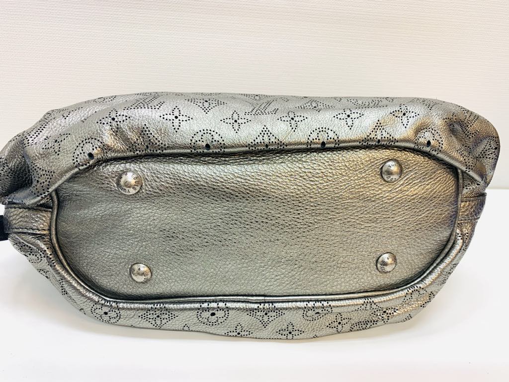 LOUIS VUITTON Silver Monogram Mahina Leather