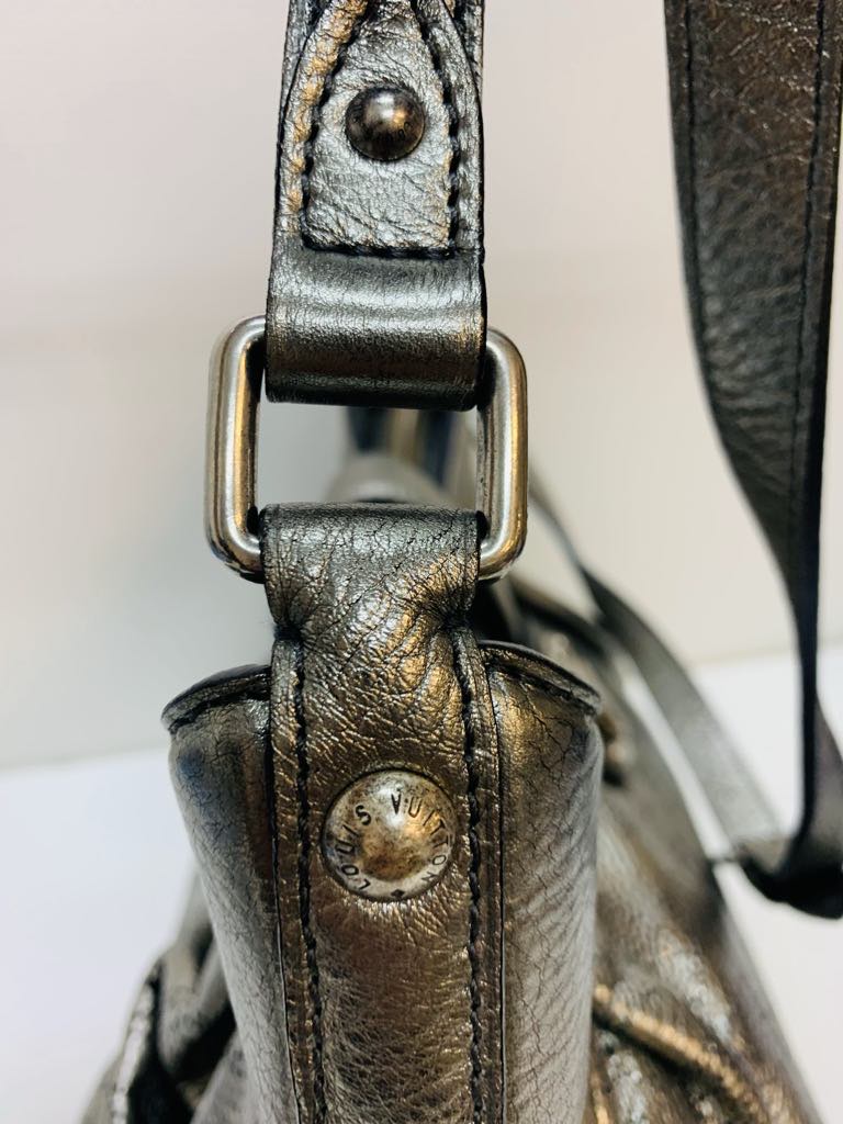 LOUIS VUITTON Silver Monogram Mahina Leather