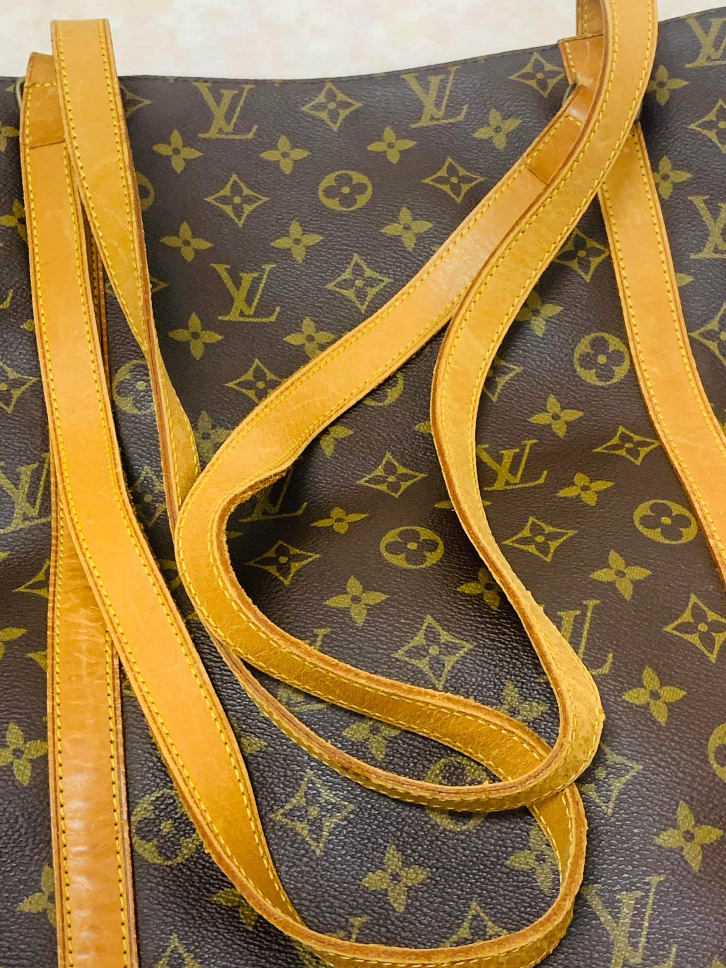 LOUIS VUITTON SAC SHOPPING TOTE BAG WITH POUCH