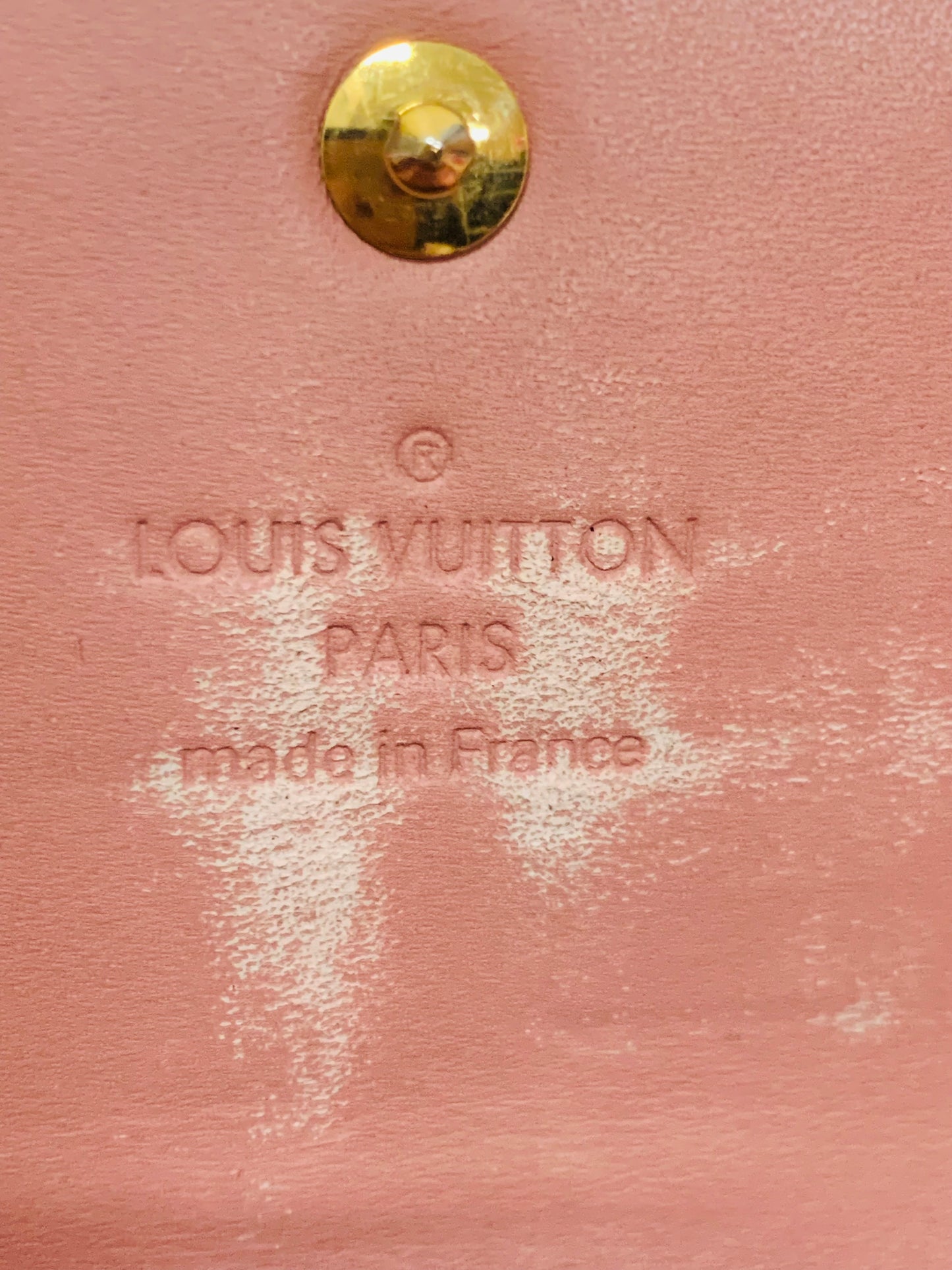 LOUIS VUITTON Vernis Ikat Rose Velour Wallet