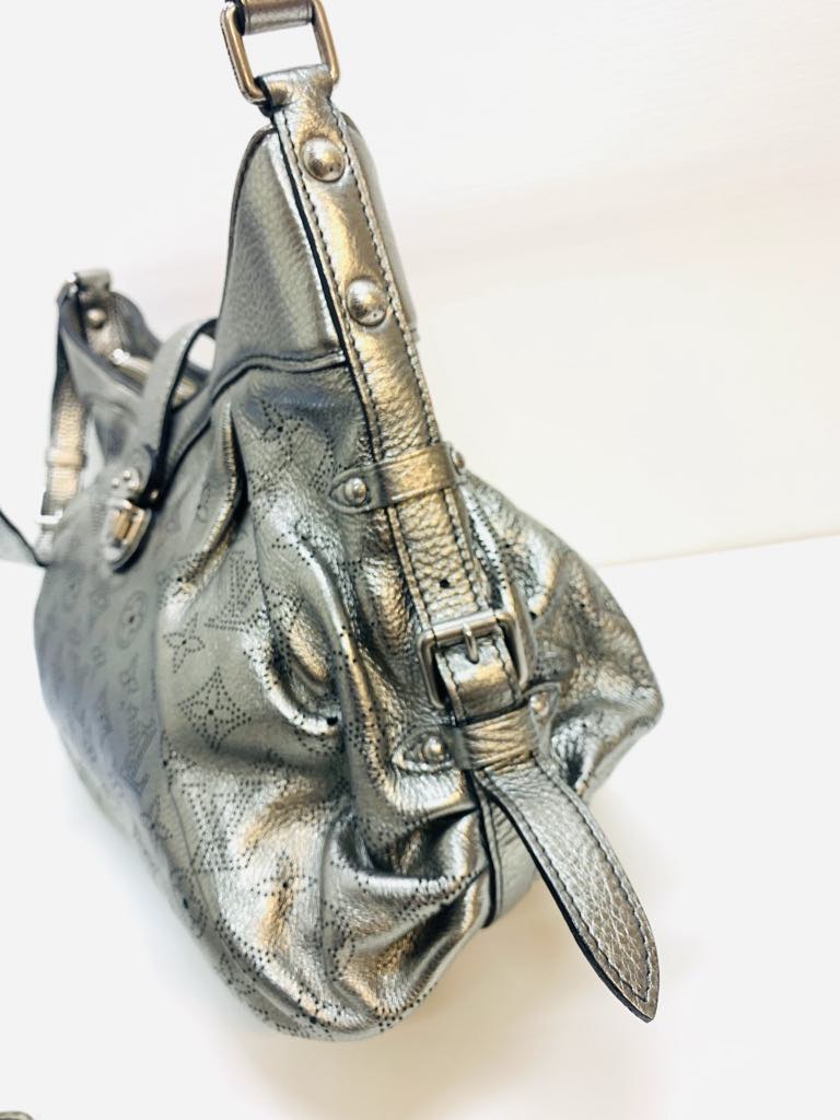 LOUIS VUITTON Silver Monogram Mahina Leather