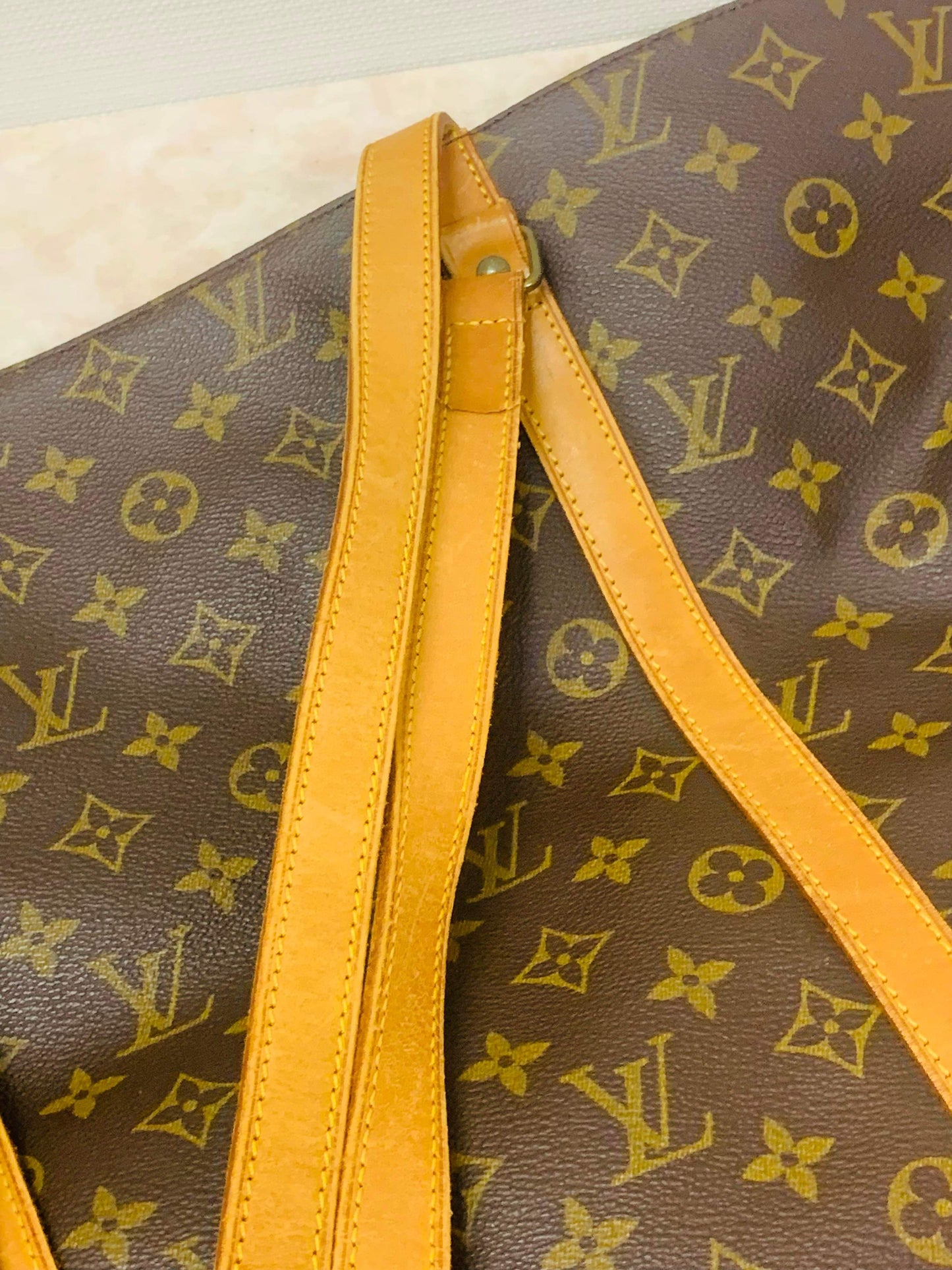 LOUIS VUITTON SAC SHOPPING TOTE BAG WITH POUCH
