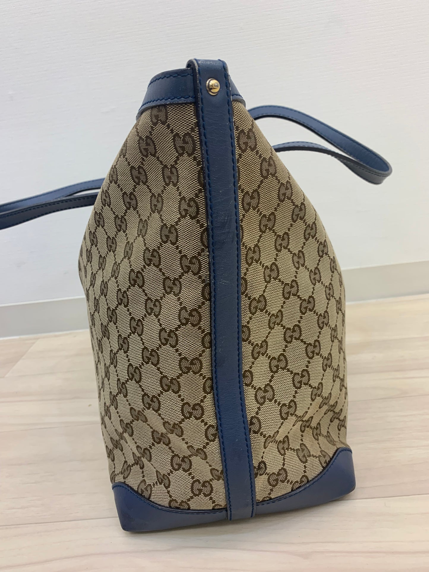 Gucci Beige/Blue GG Canvas  Craft Tote