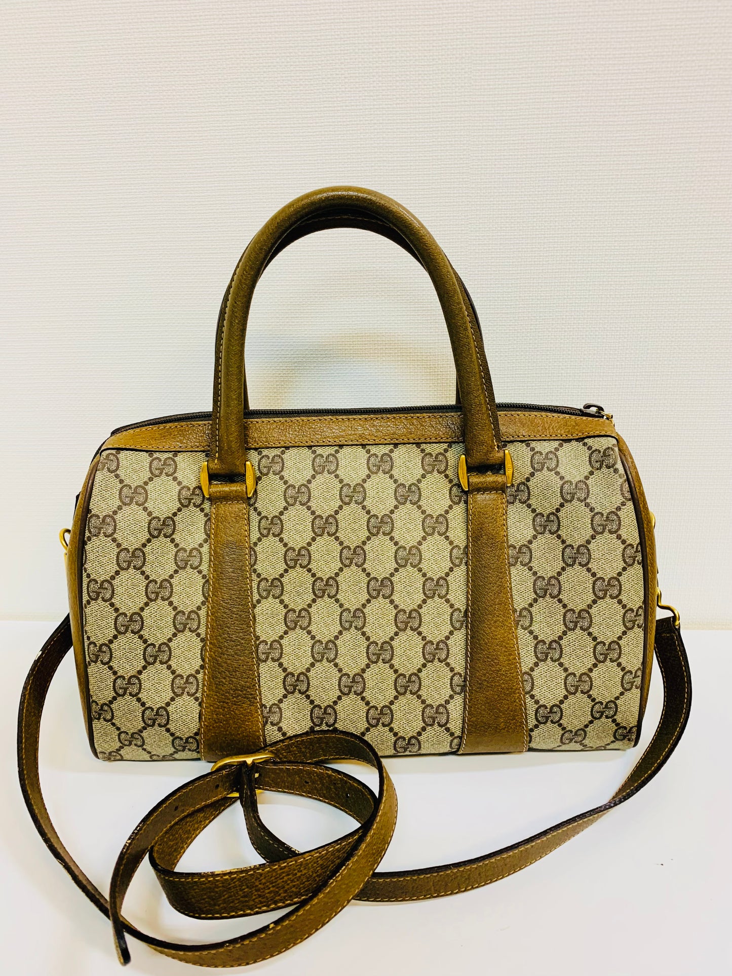 USED GUCCI GG SUPREME 2 WAY BOSTON BAG