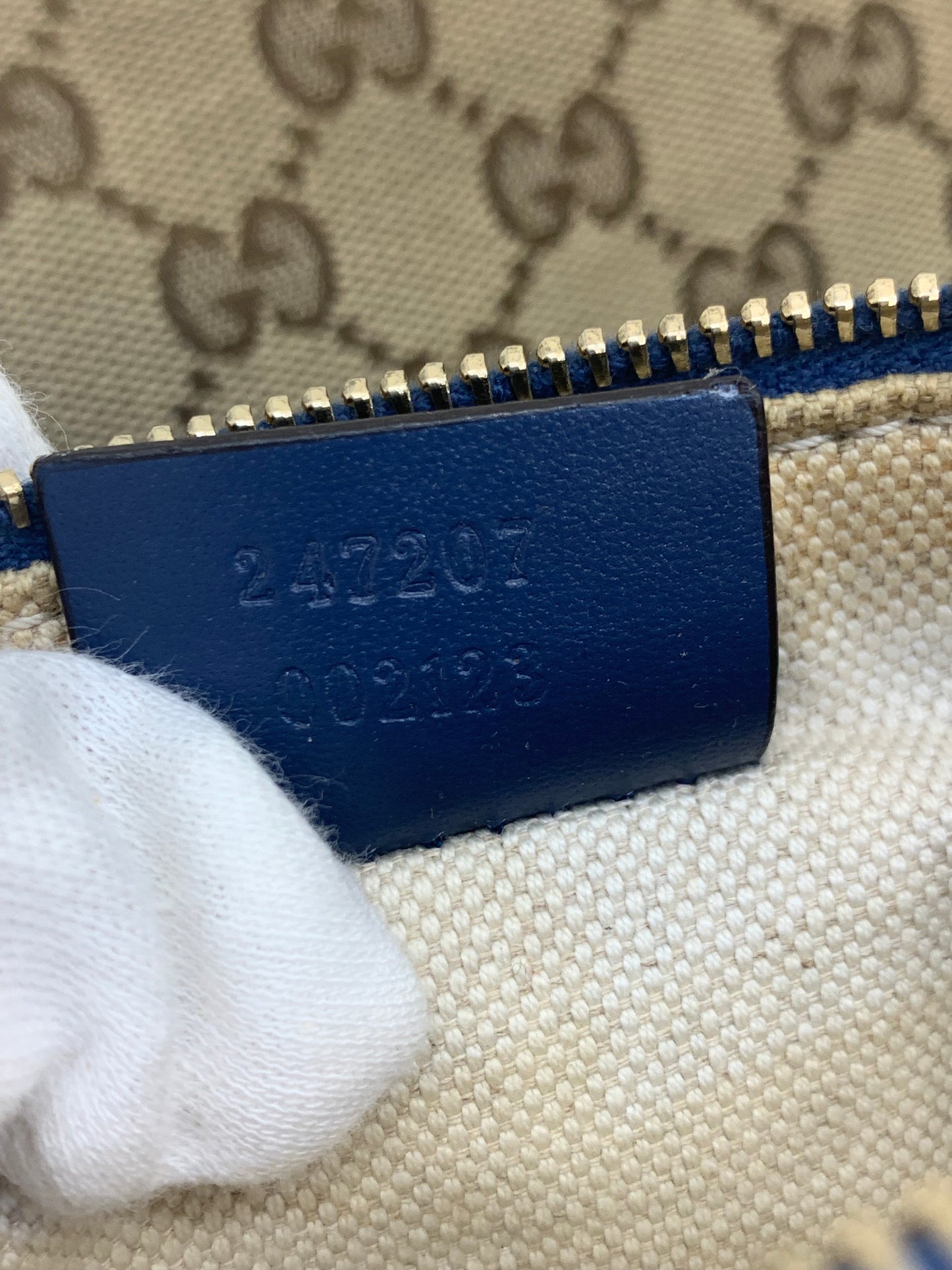 Gucci Beige/Blue GG Canvas  Craft Tote