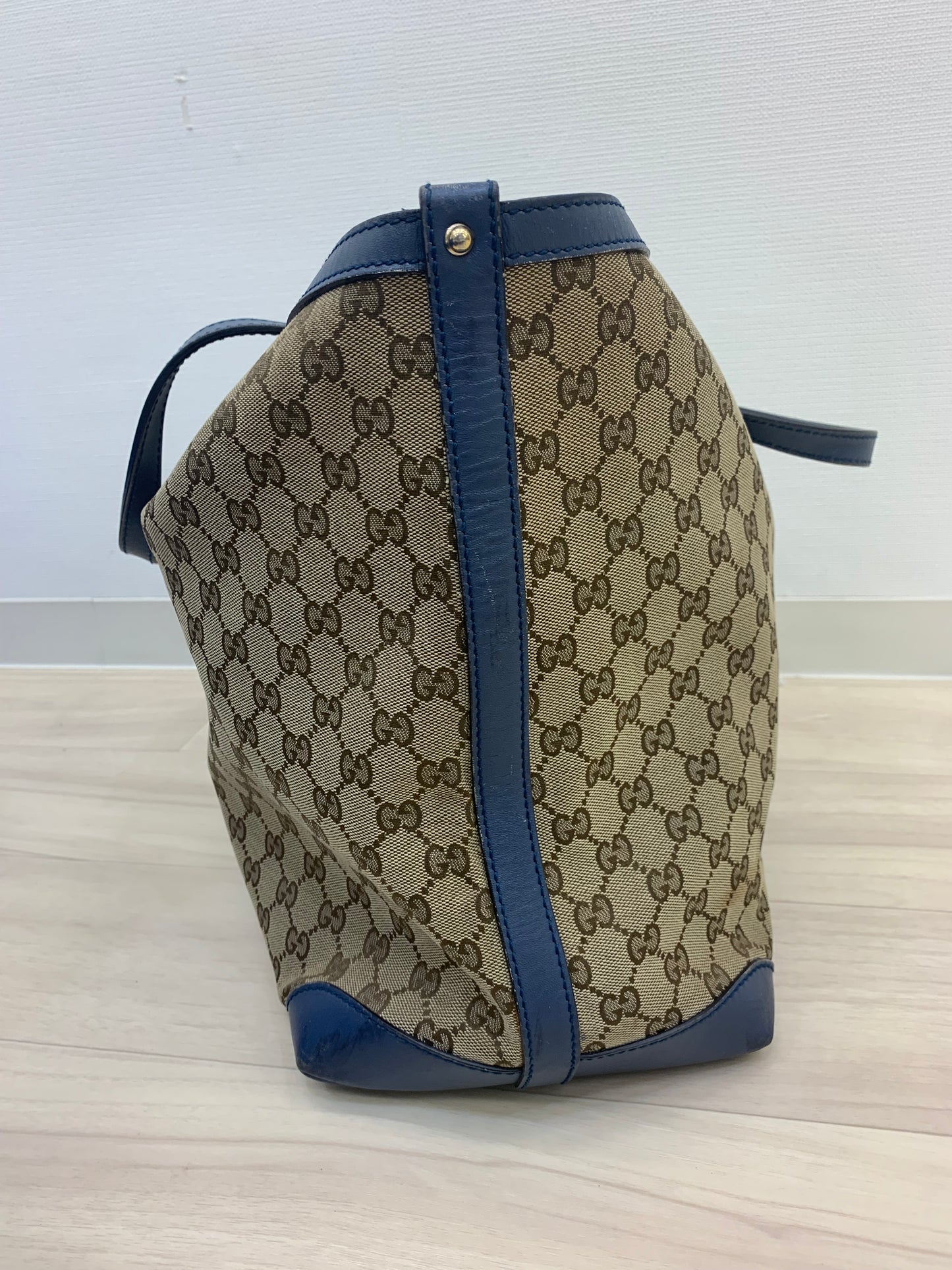 Gucci Beige/Blue GG Canvas  Craft Tote