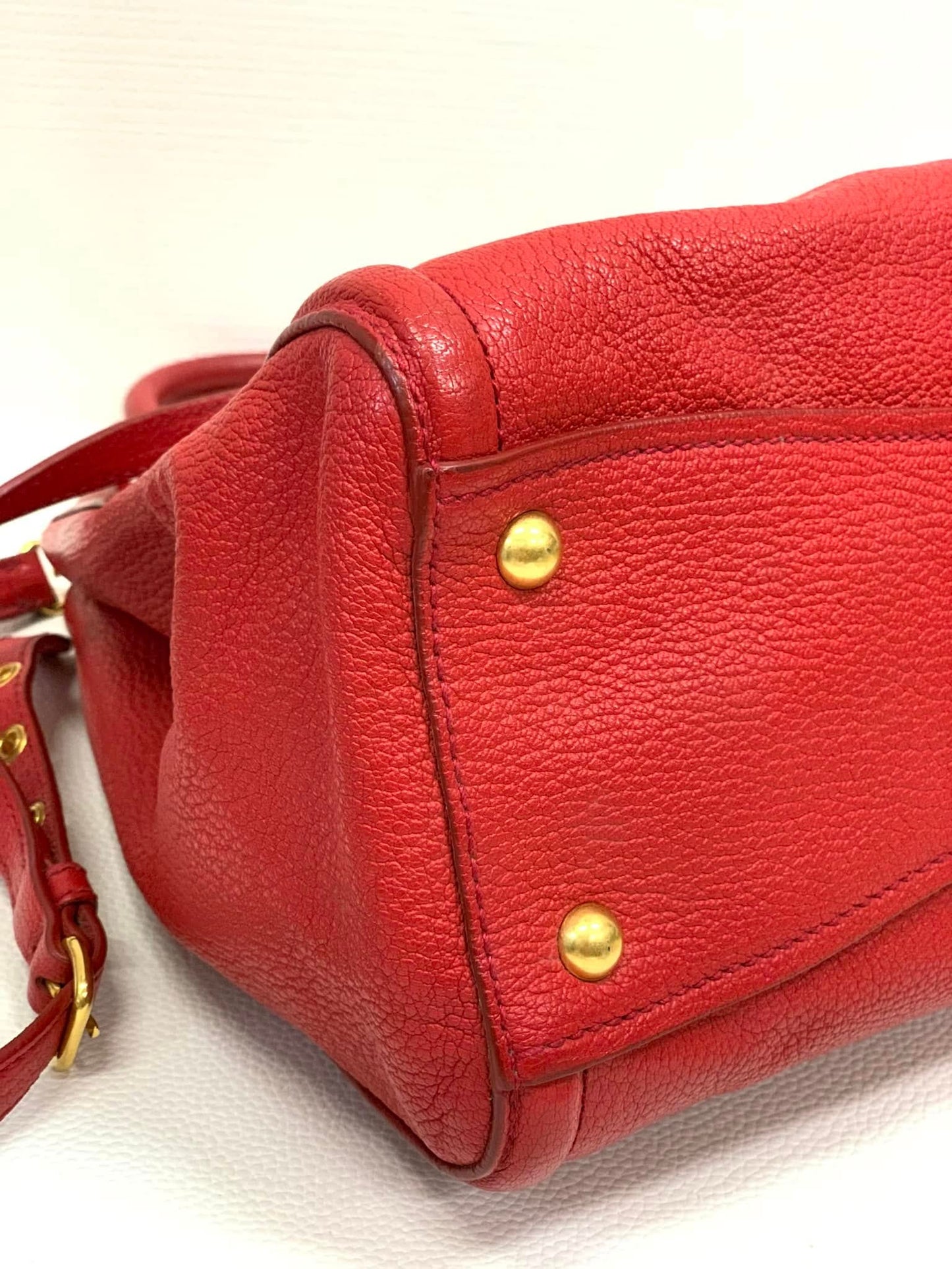 Miu Miu Leather Handle Bag Red (Used)