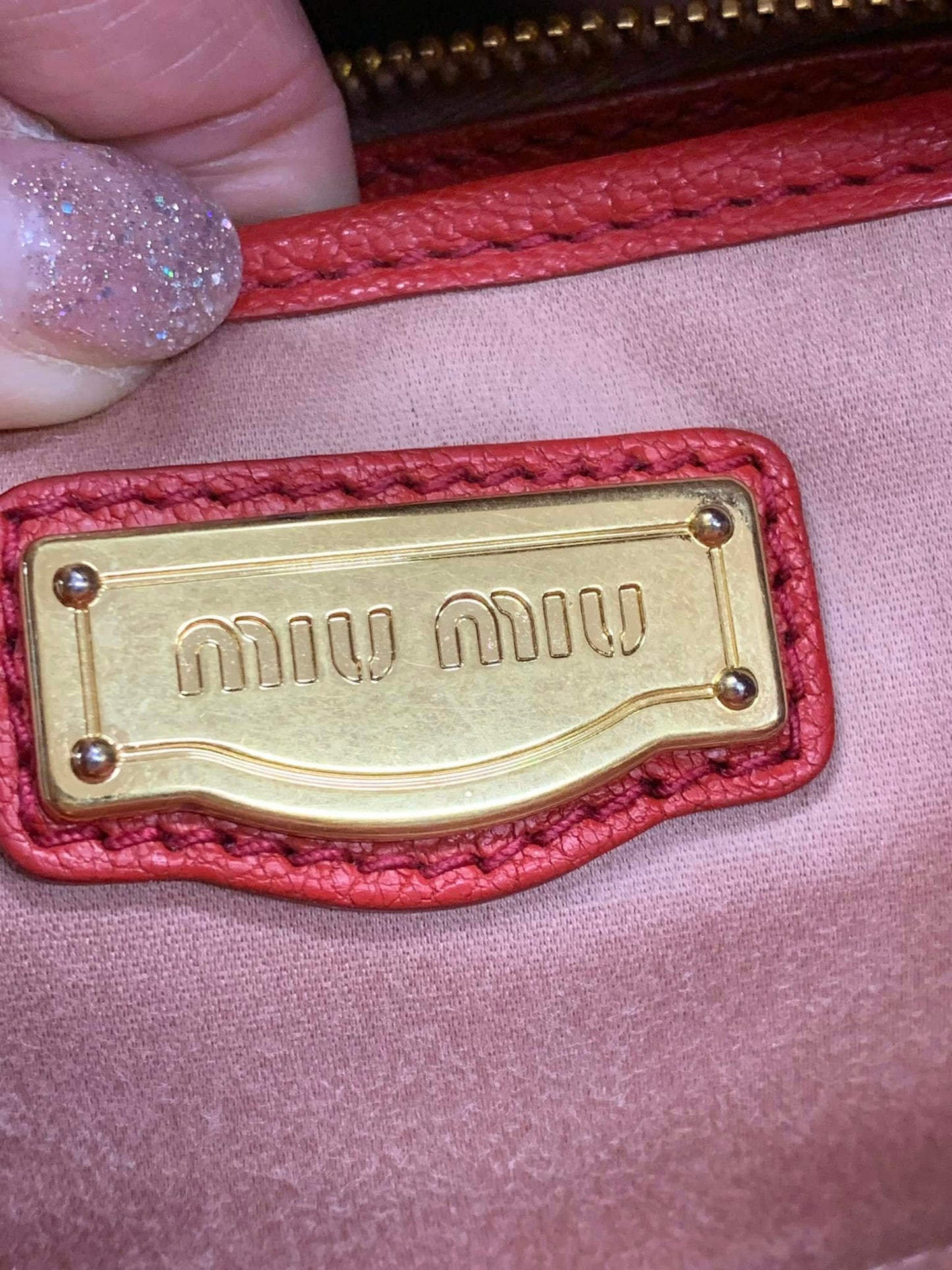 Miu Miu Leather Handle Bag Red (Used)