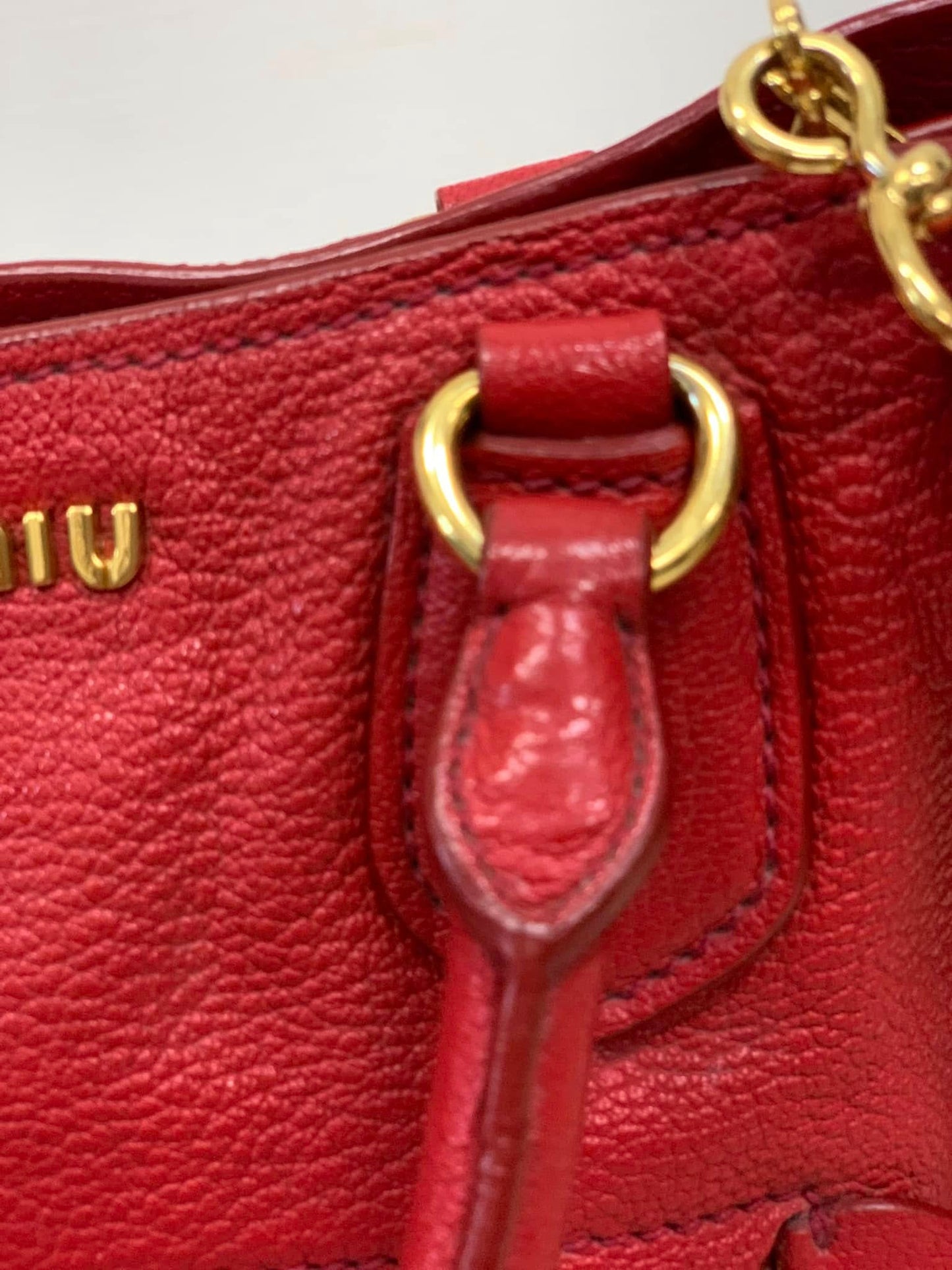 Miu Miu Leather Handle Bag Red (Used)