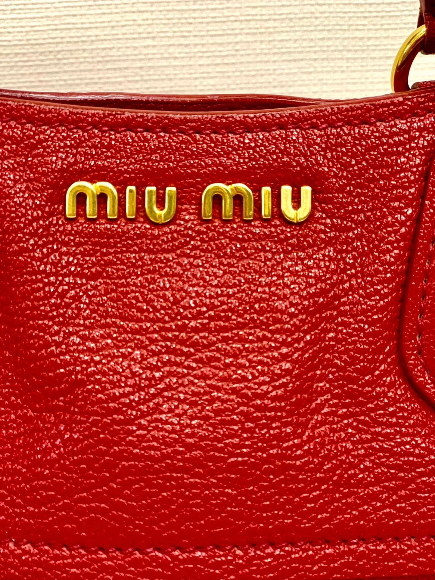 Miu Miu Leather Handle Bag Red (Used)