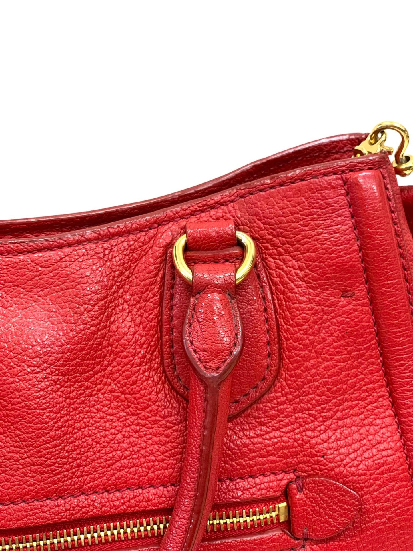 Miu Miu Leather Handle Bag Red (Used)