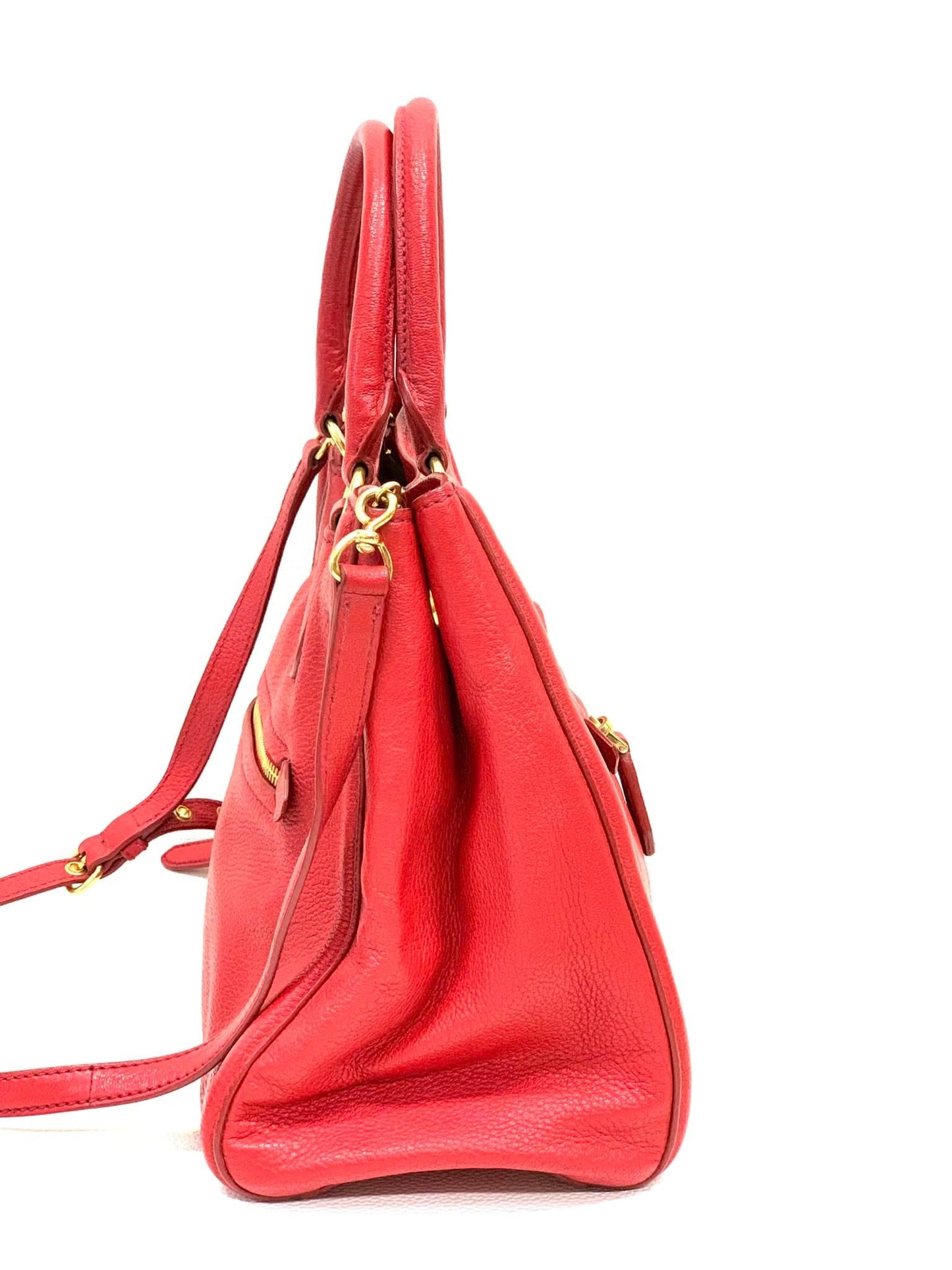 Miu Miu Leather Handle Bag Red (Used)