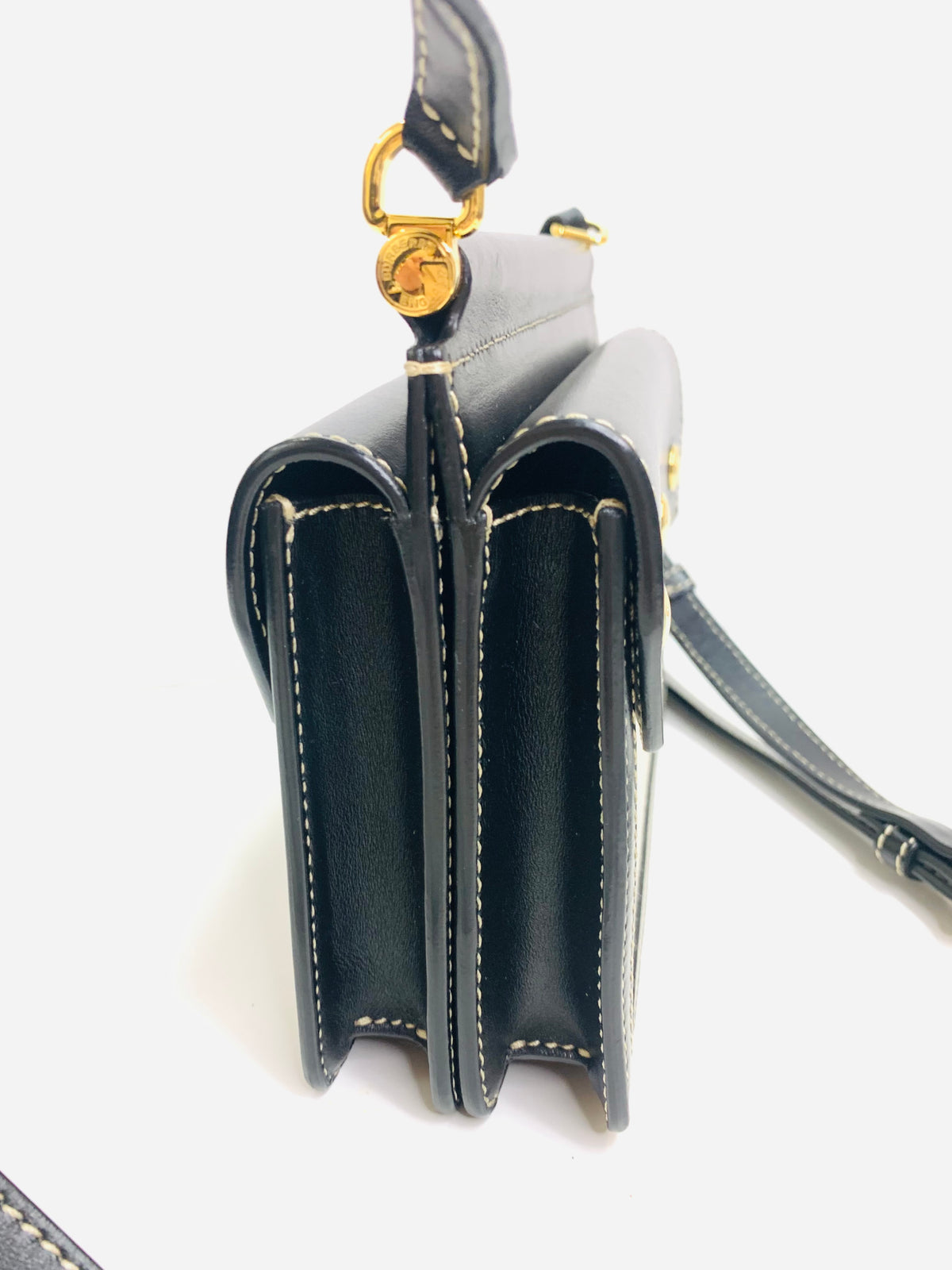 Burberry Horseferry Print Canvas & Leather Crossbody Bag Black / Natural