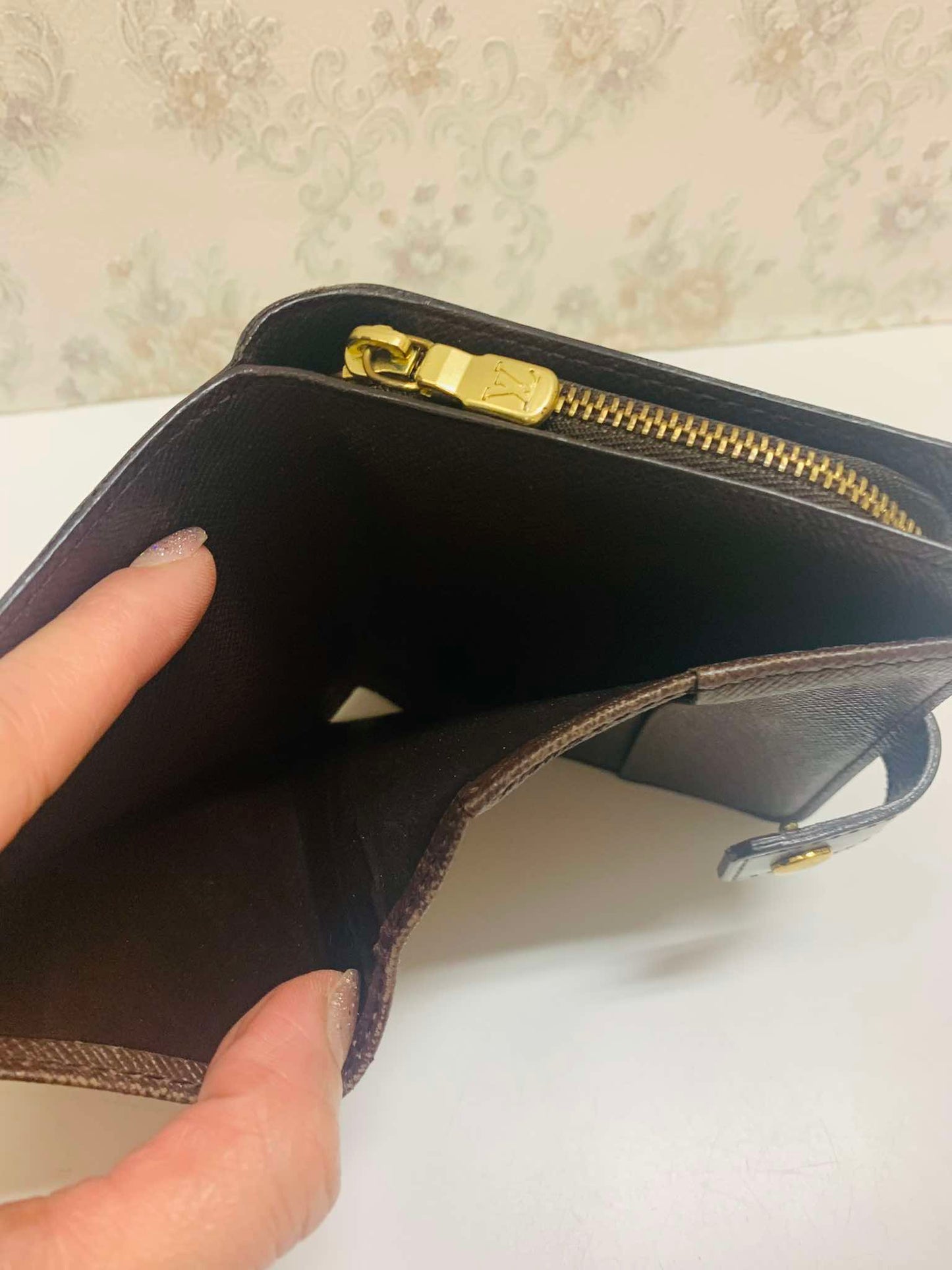 Louis Vuitton  Damier Ebene Compact Zip Wallet