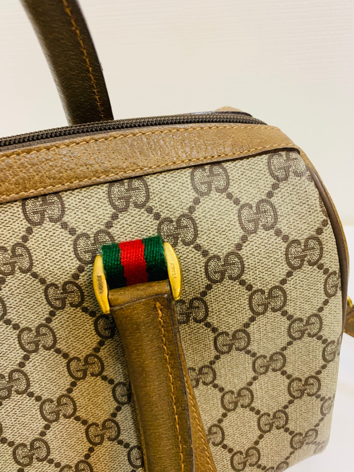 USED GUCCI GG SUPREME 2 WAY BOSTON BAG