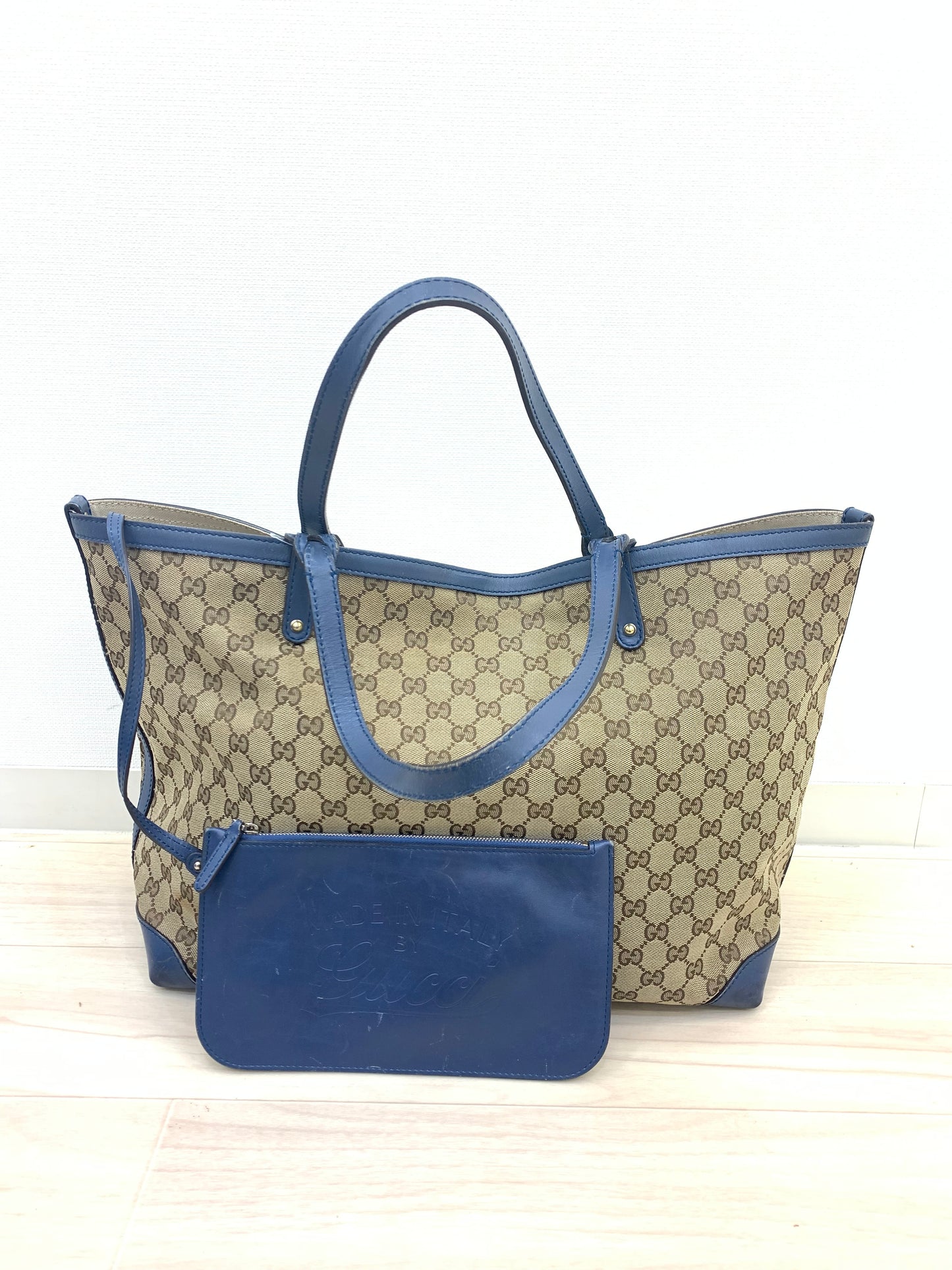 Gucci Beige/Blue GG Canvas  Craft Tote