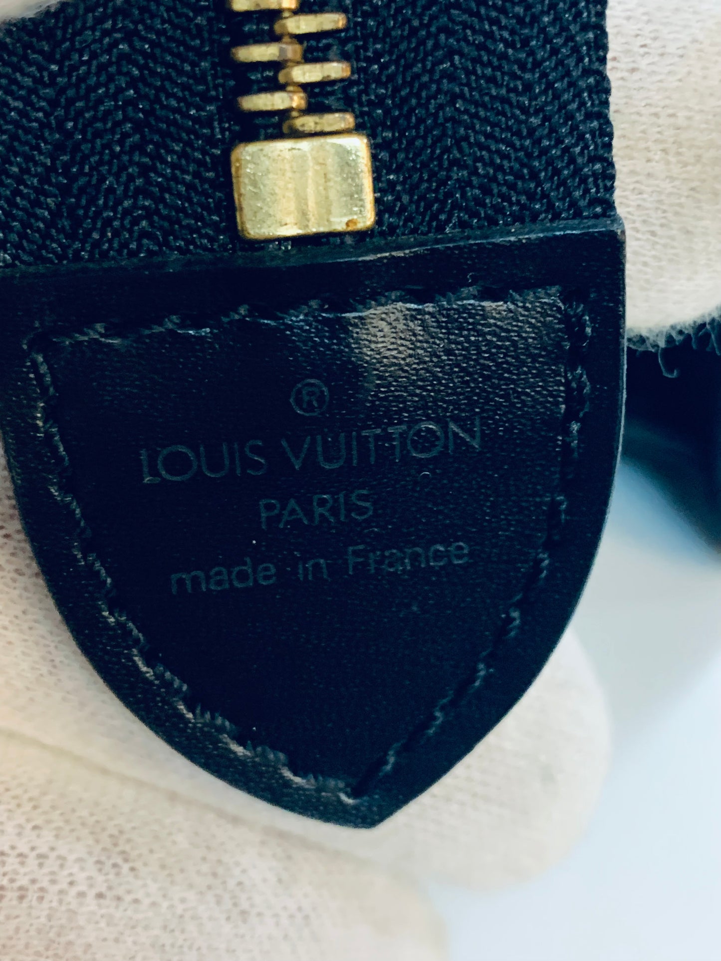 LOUIS VUITTON Black Epi Leather Sac Triangle Bag