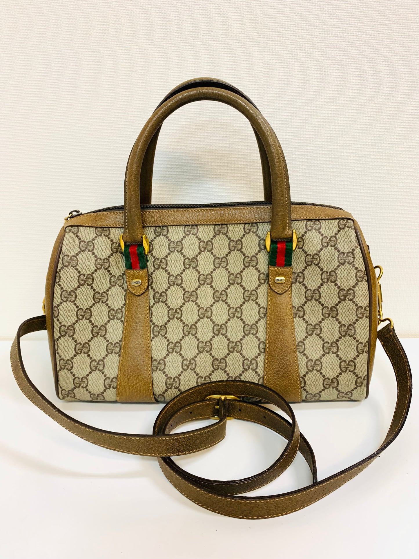 USED GUCCI GG SUPREME 2 WAY BOSTON BAG