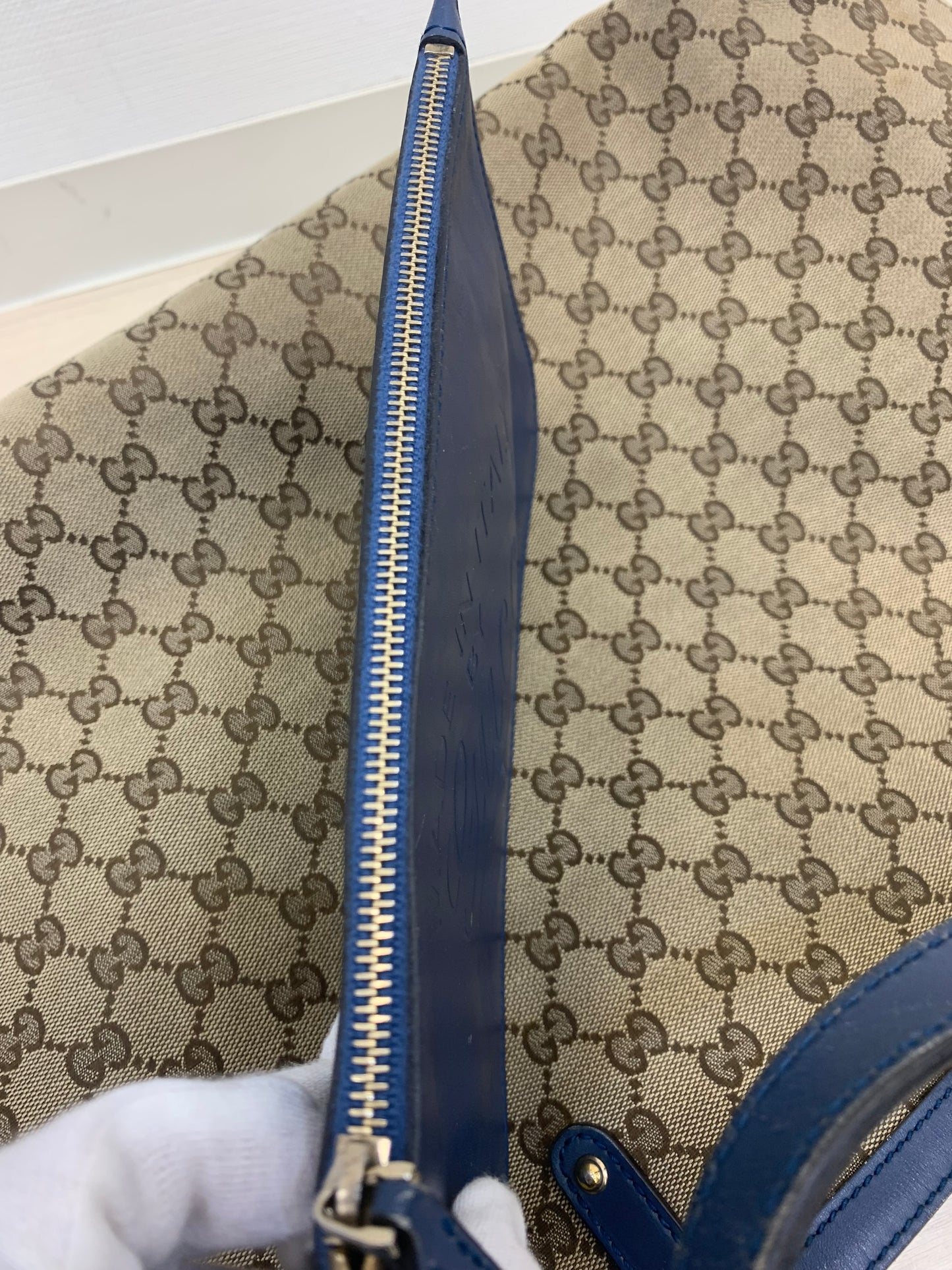 Gucci Beige/Blue GG Canvas  Craft Tote
