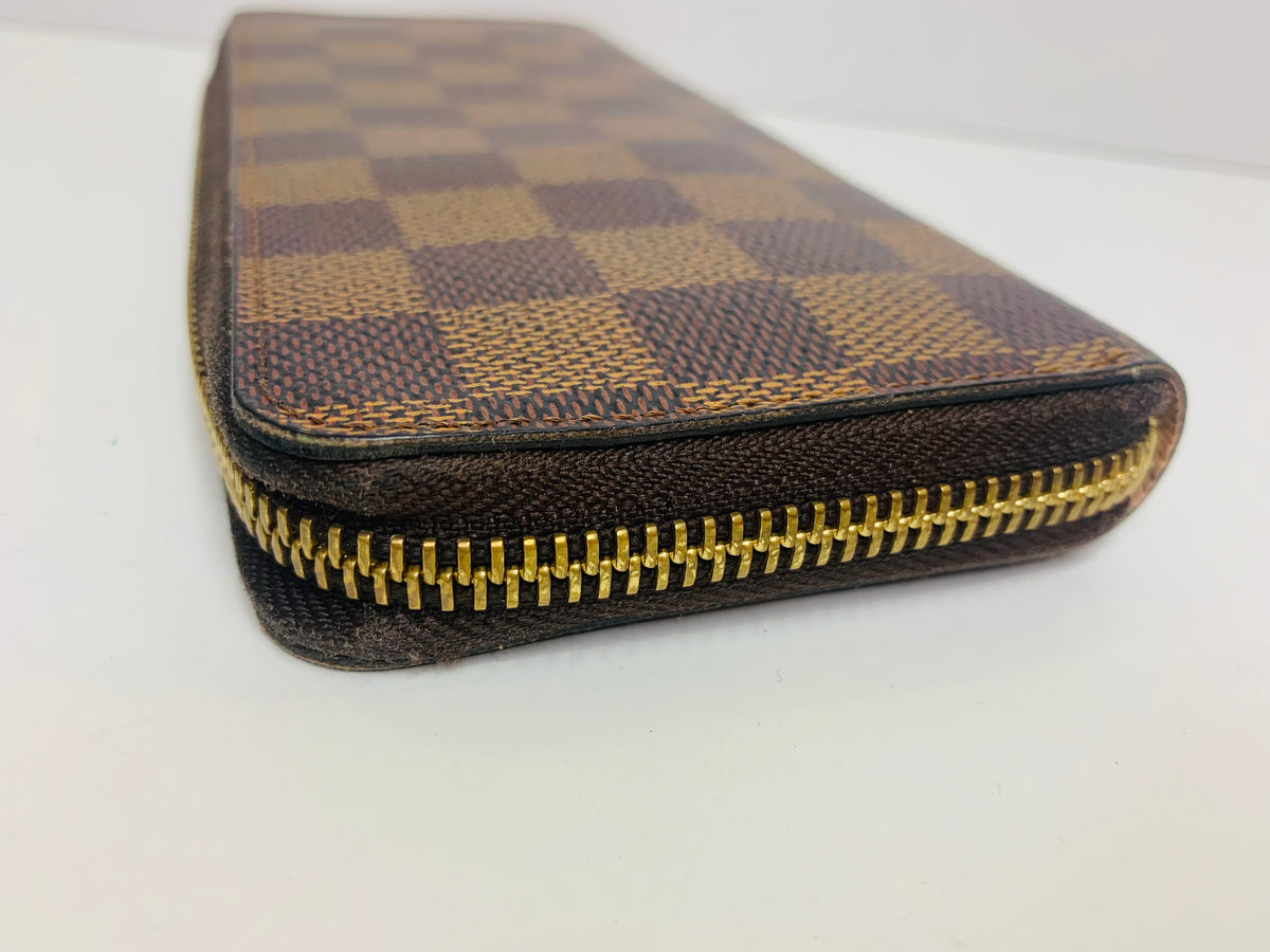 LOUIS VUITTON Damier Ebene Clemence Wallet Rose Balerine