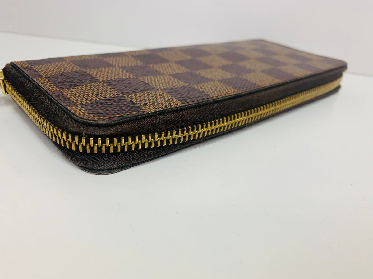 LOUIS VUITTON Damier Ebene Clemence Wallet Rose Balerine