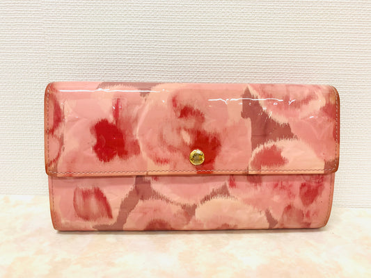 LOUIS VUITTON Vernis Ikat Rose Velour Wallet