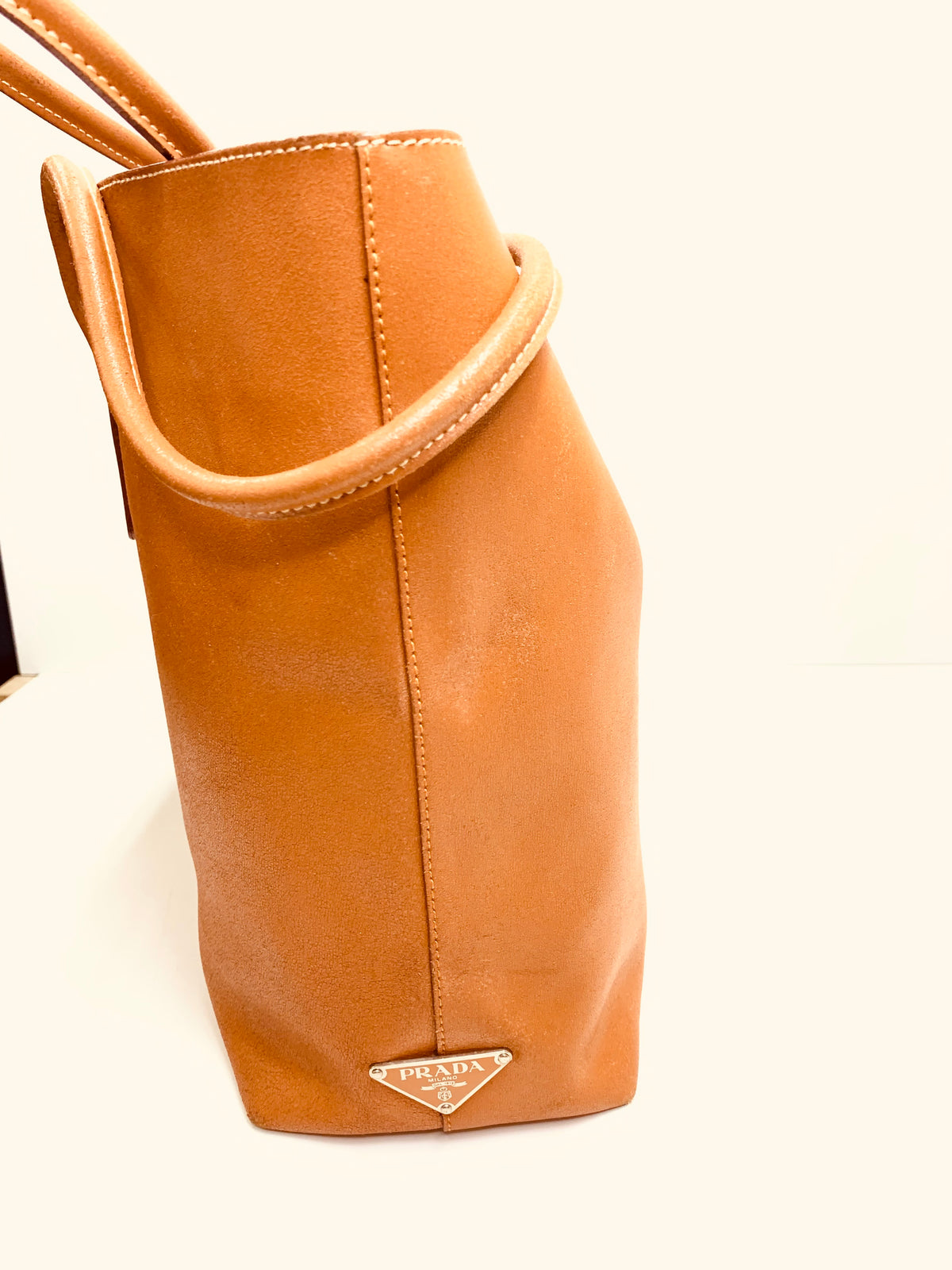 PRADA Calfskin Open Tote Bag