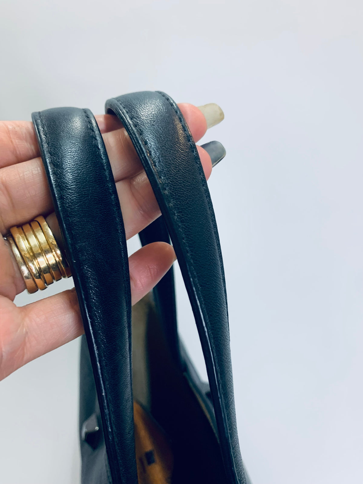 MCM Calfskin Embossed Leather Tote bag