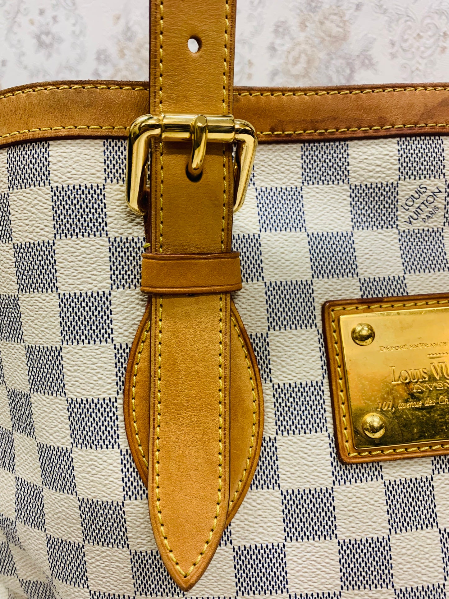 Louis Vuitton Damier Azur Hampstead MM Tote Bag