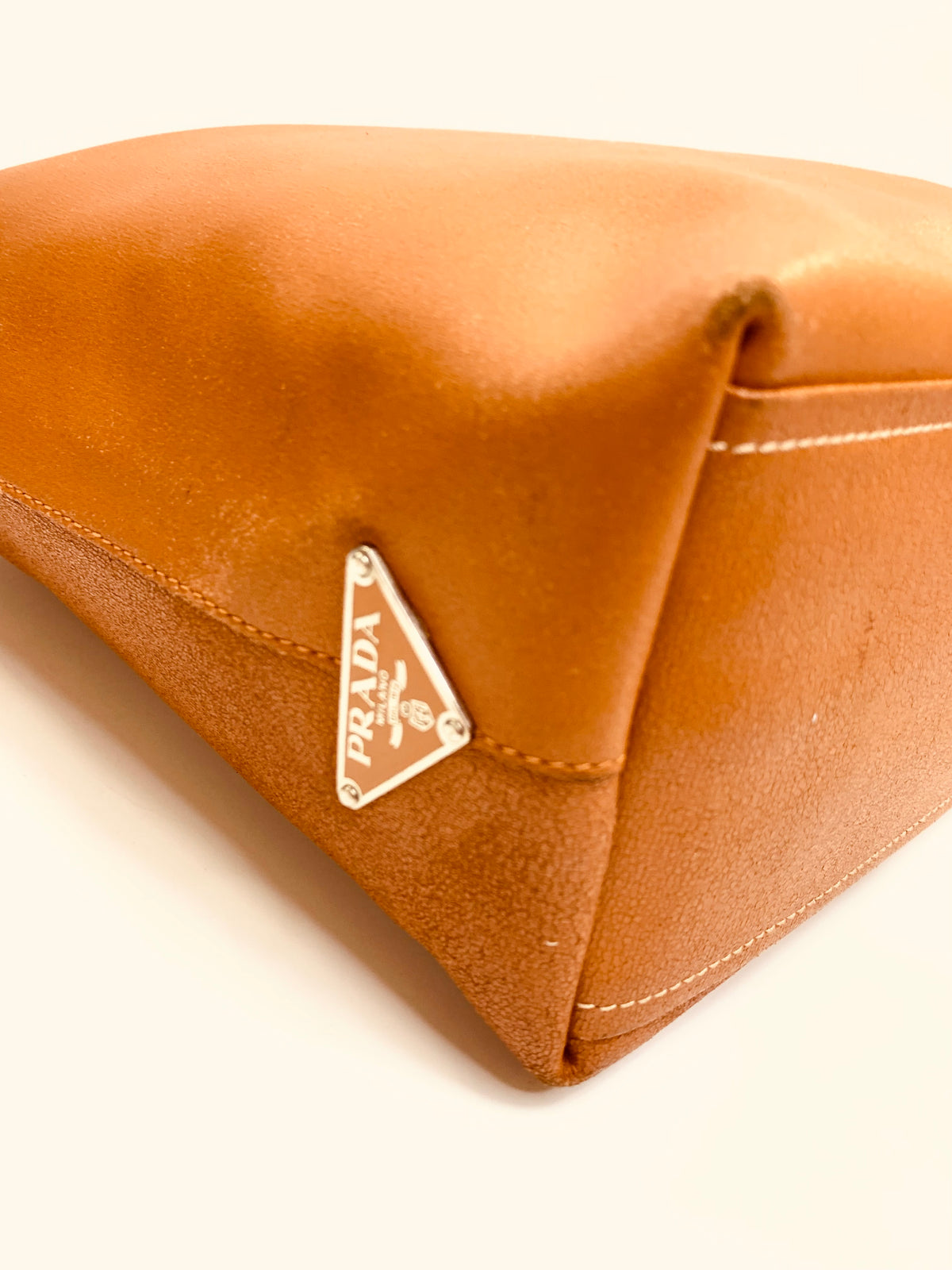 PRADA Calfskin Open Tote Bag