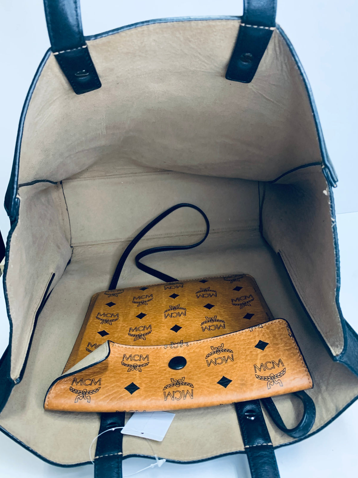MCM Calfskin Embossed Leather Tote bag