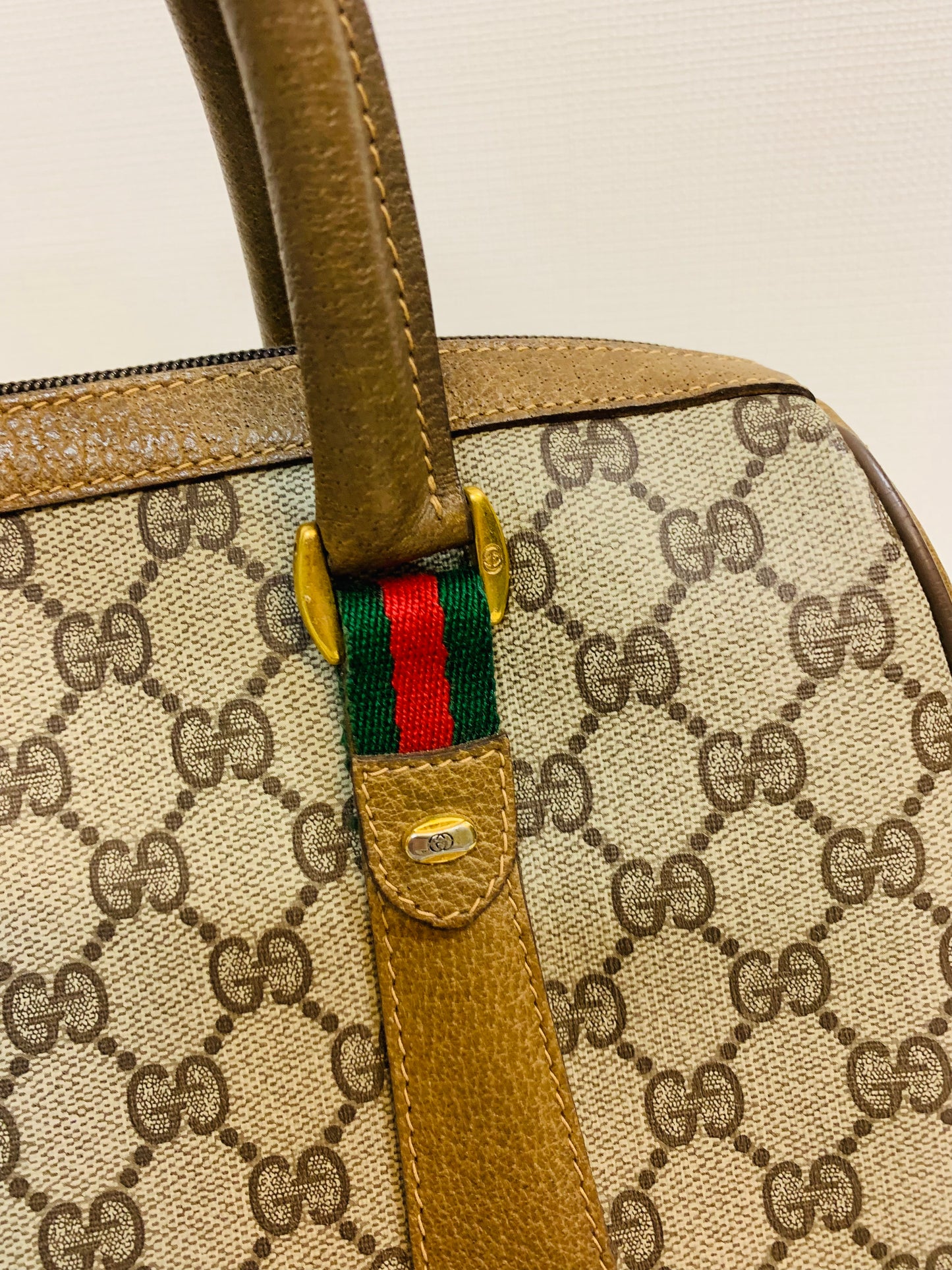 USED GUCCI GG SUPREME 2 WAY BOSTON BAG