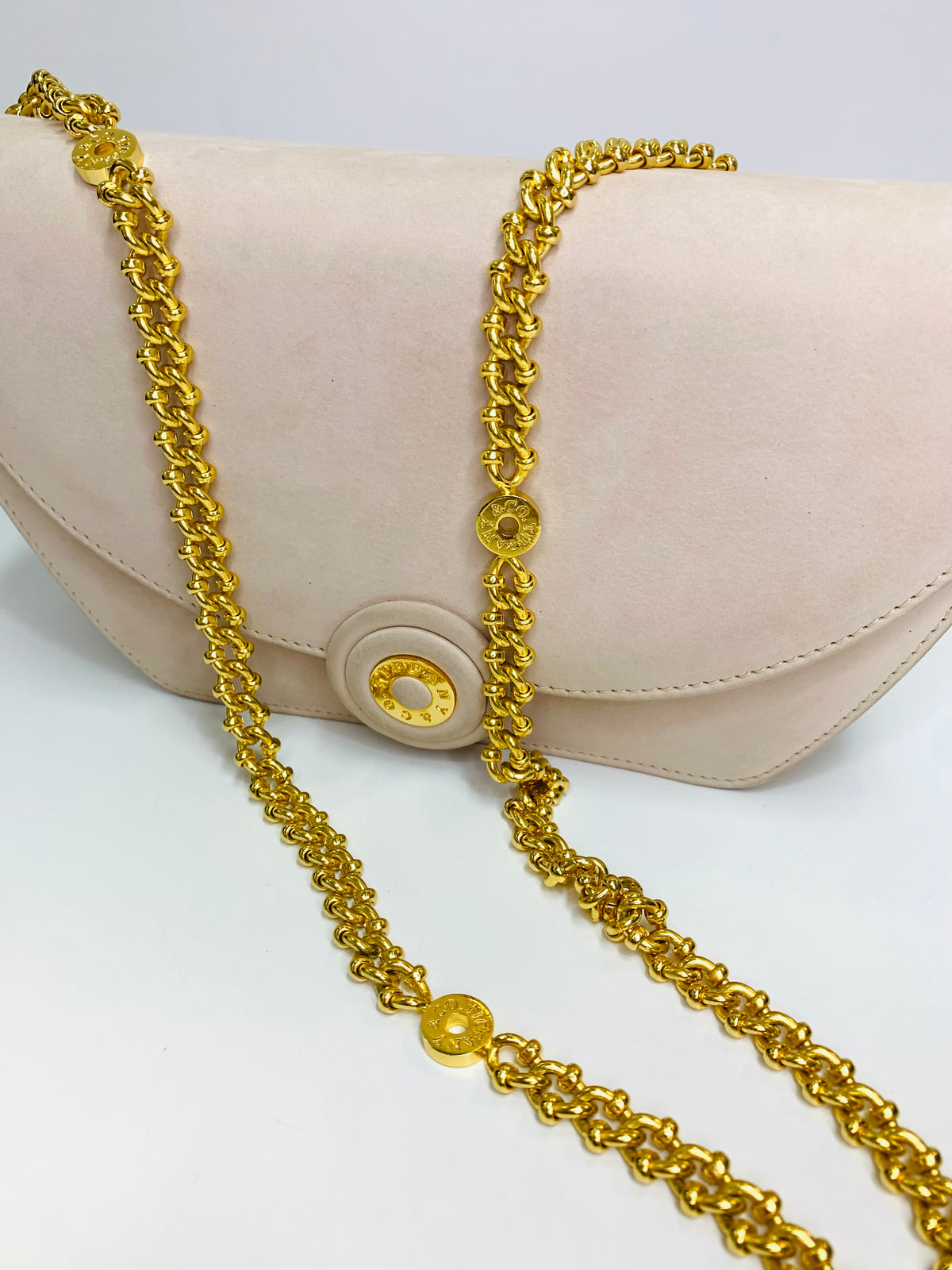 Vintage Tiffany & Co. Suede/Leather Chain Shoulder Bag.