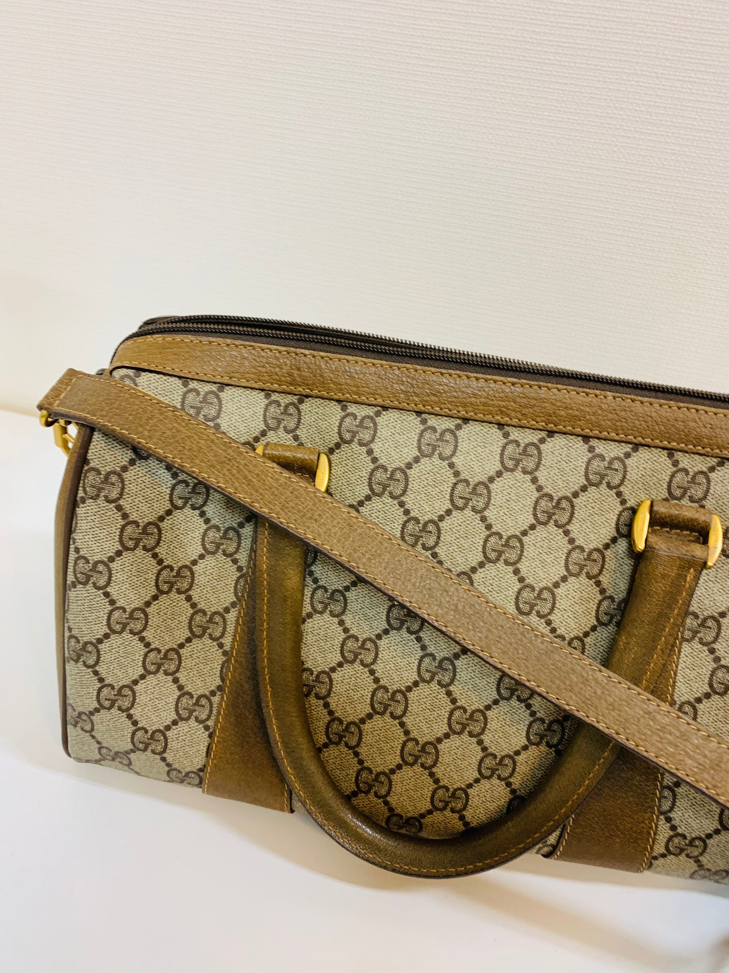 USED GUCCI GG SUPREME 2 WAY BOSTON BAG