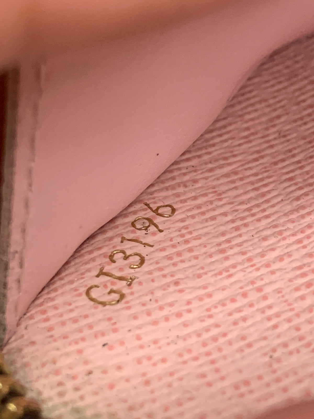 LOUIS VUITTON Damier Ebene Clemence Wallet Rose Balerine