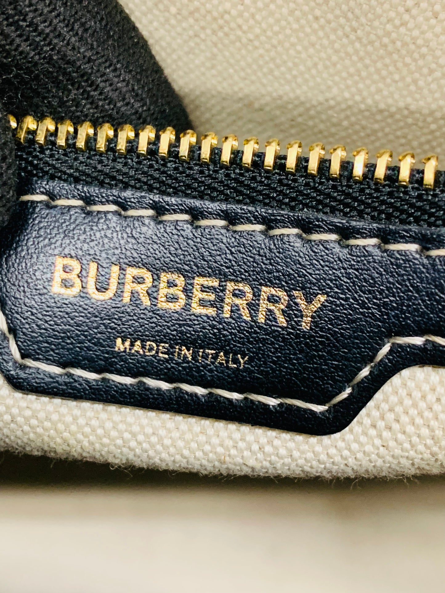 Burberry Canvas Horseferry Medium Pocket Tote Black