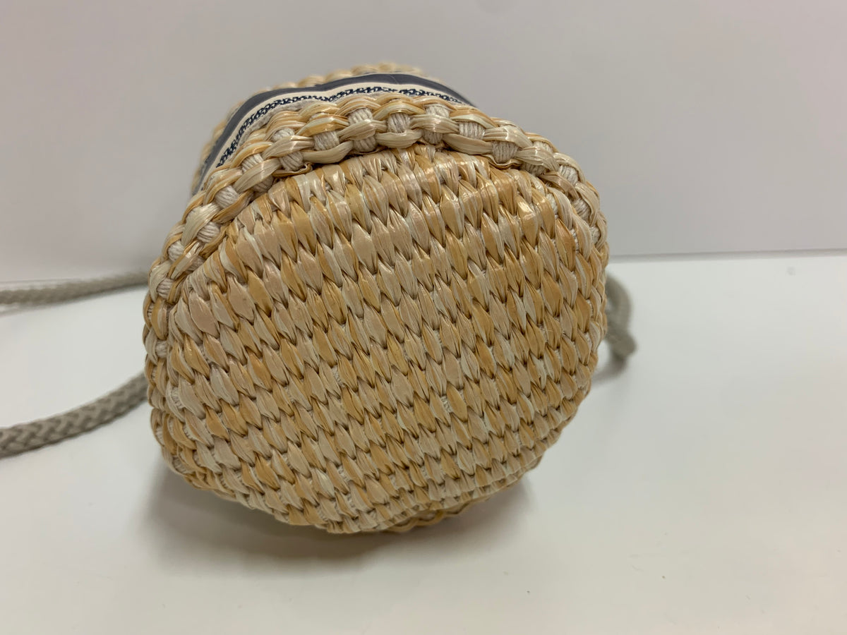 Christian Dior Beauty VIP Wicker Mini Bucket Bag / Pouch – Blue & Natural