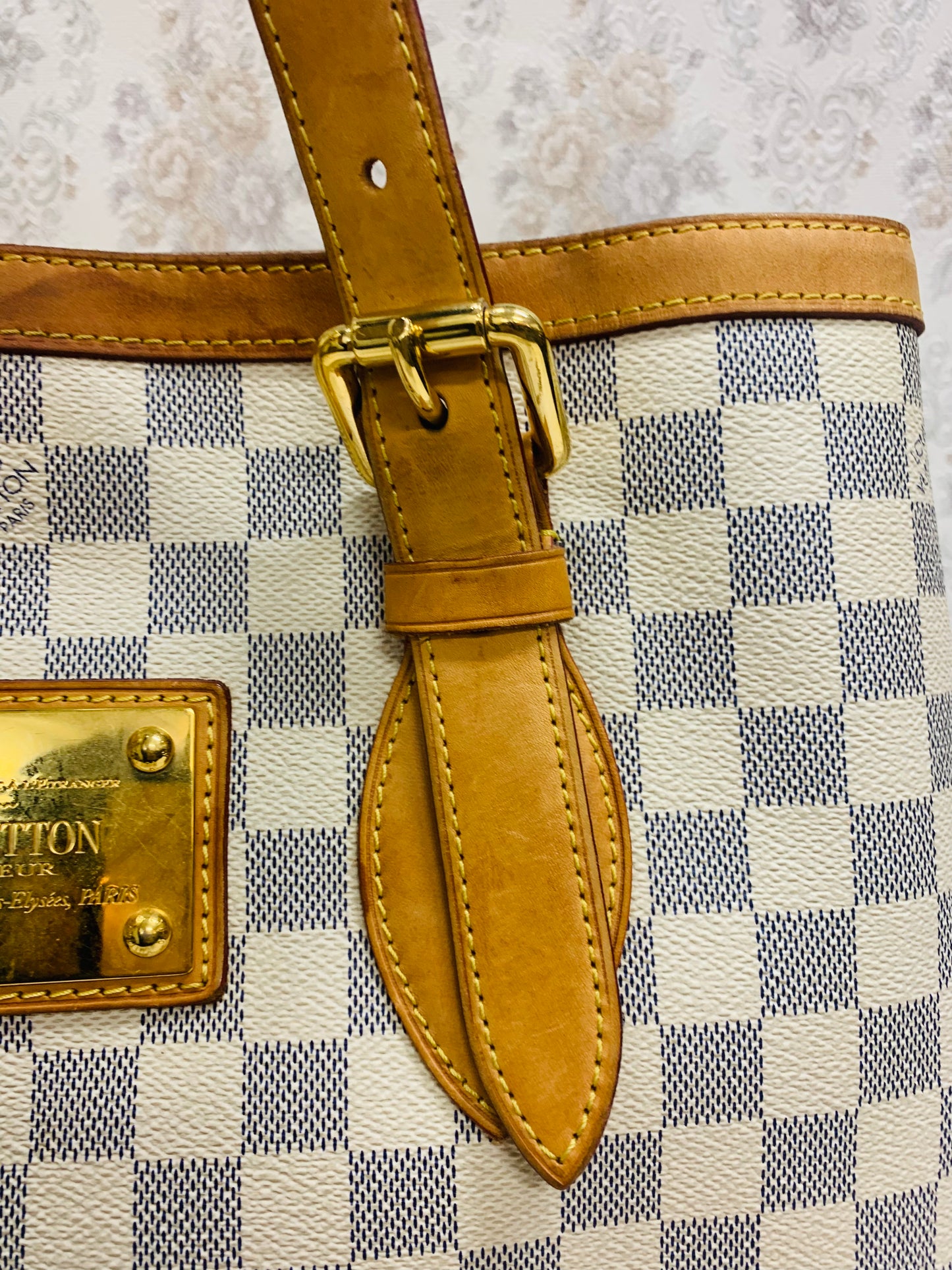 Louis Vuitton Damier Azur Hampstead MM Tote Bag