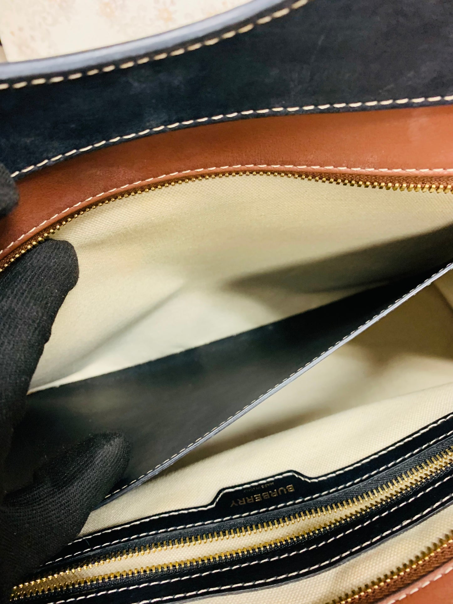 Burberry Canvas Horseferry Medium Pocket Tote Black