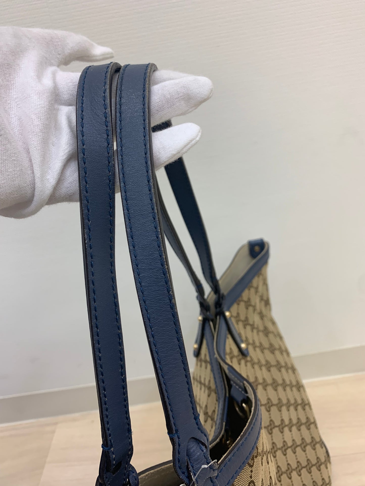 Gucci Beige/Blue GG Canvas  Craft Tote