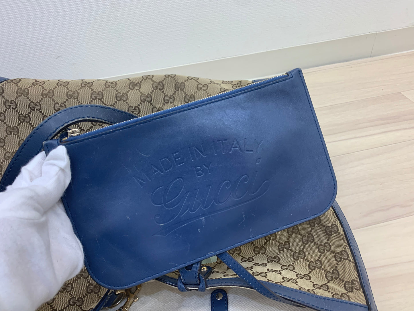 Gucci Beige/Blue GG Canvas  Craft Tote