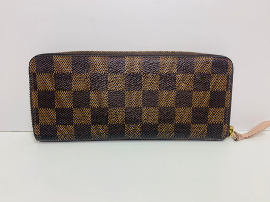 LOUIS VUITTON Damier Ebene Clemence Wallet Rose Balerine
