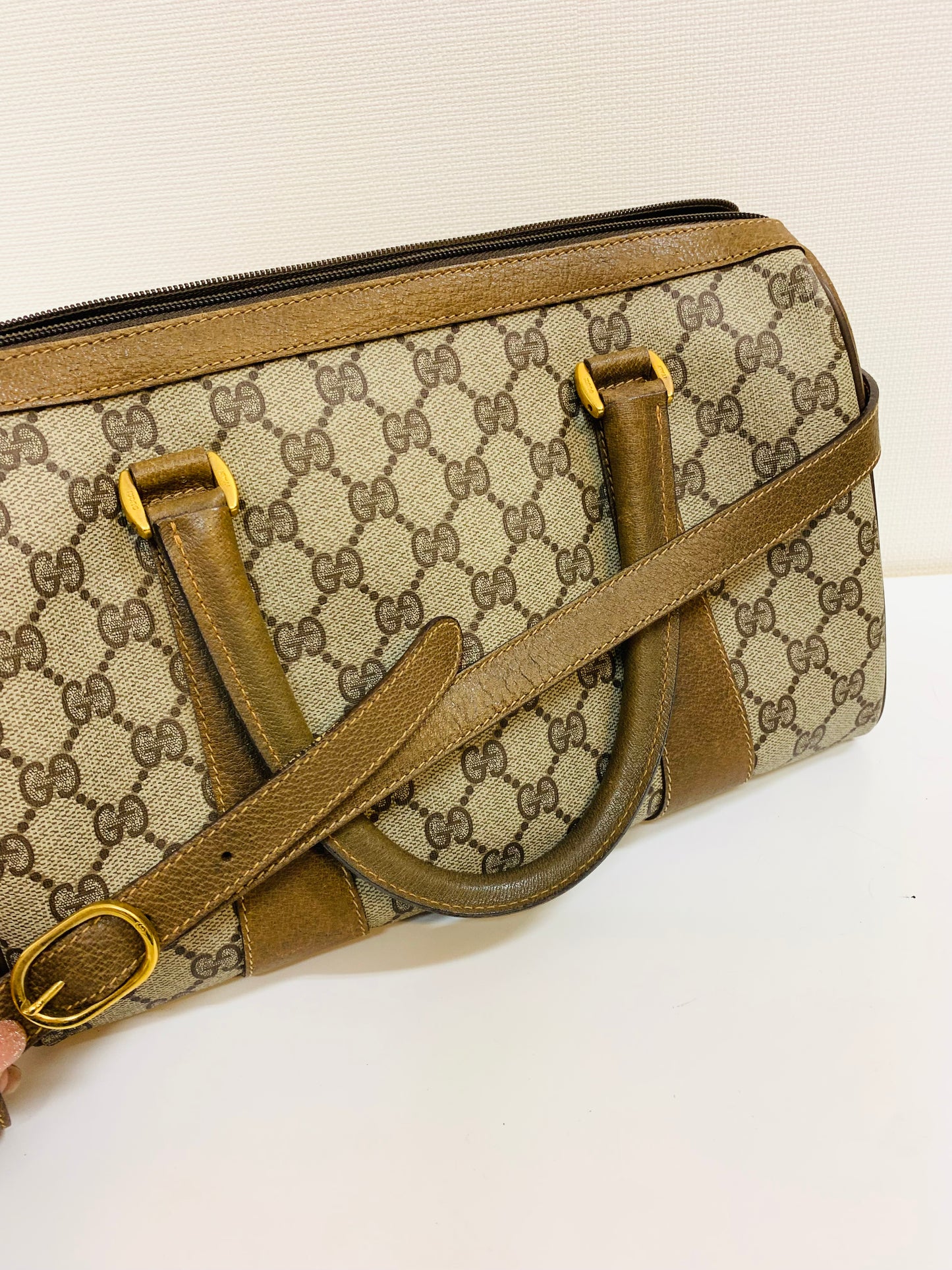 USED GUCCI GG SUPREME 2 WAY BOSTON BAG