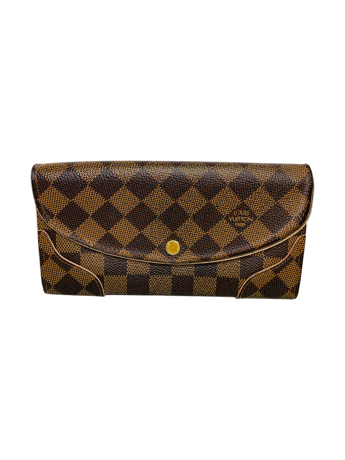 Louis Vuitton Damier Ebene Rose Ballerine Long Wallet