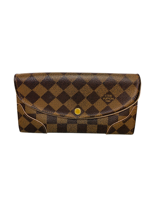 Louis Vuitton Damier Ebene Rose Ballerine Long Wallet